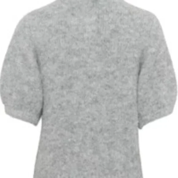 NWT KAFFE cardigan grey mélange short sleeve cardigan size medium - Picture 13 of 14